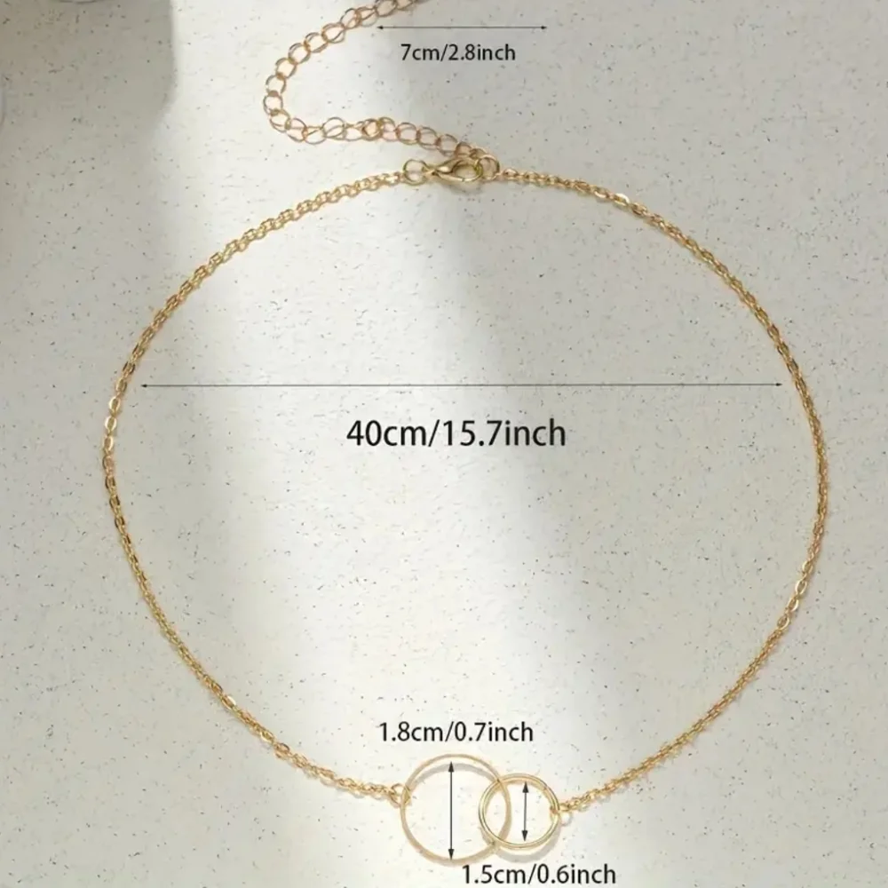 ✨ Double circle classy necklace ✨ - Picture 3 of 5
